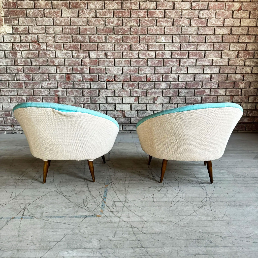 Pair of Asymmetrical Hollywood Regency Chairs