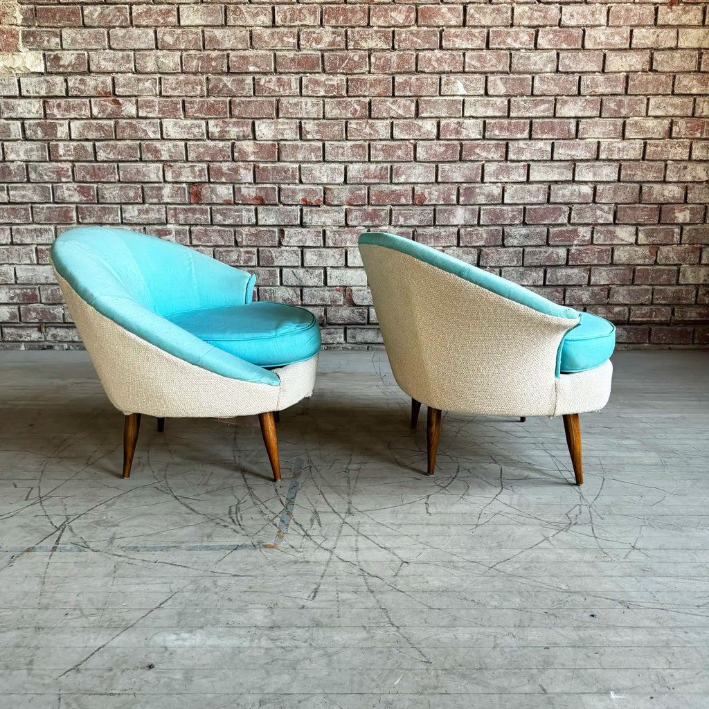 Pair of Asymmetrical Hollywood Regency Chairs