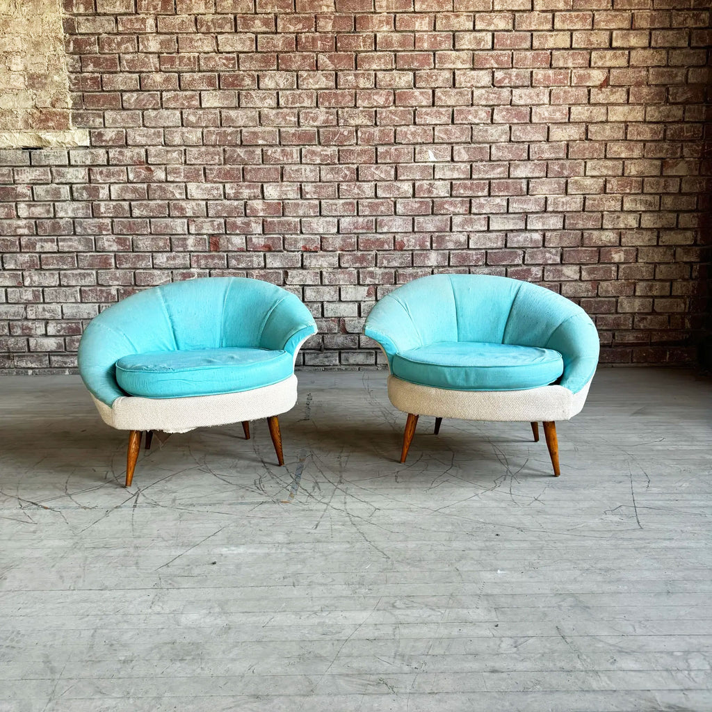 Pair of Asymmetrical Hollywood Regency Chairs