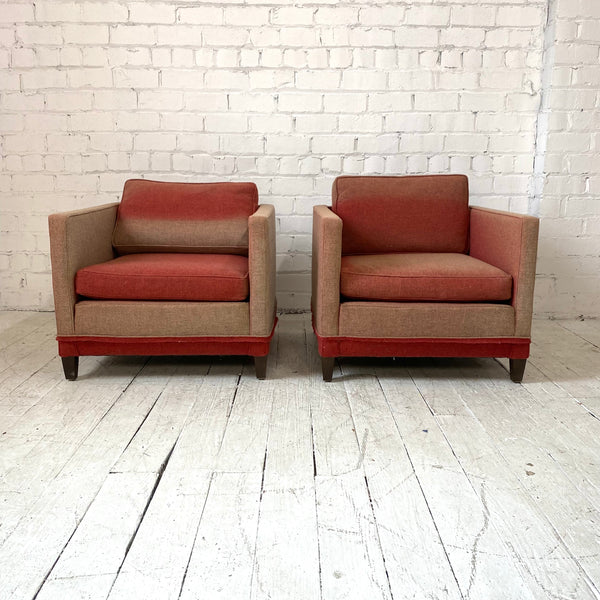 Pair of Red Club Chairs