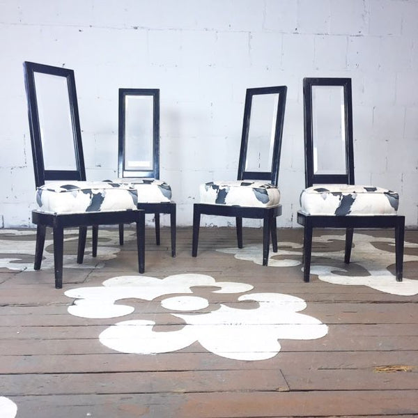 Tall Hollis Jones Dining Chairs with Lucite Backs